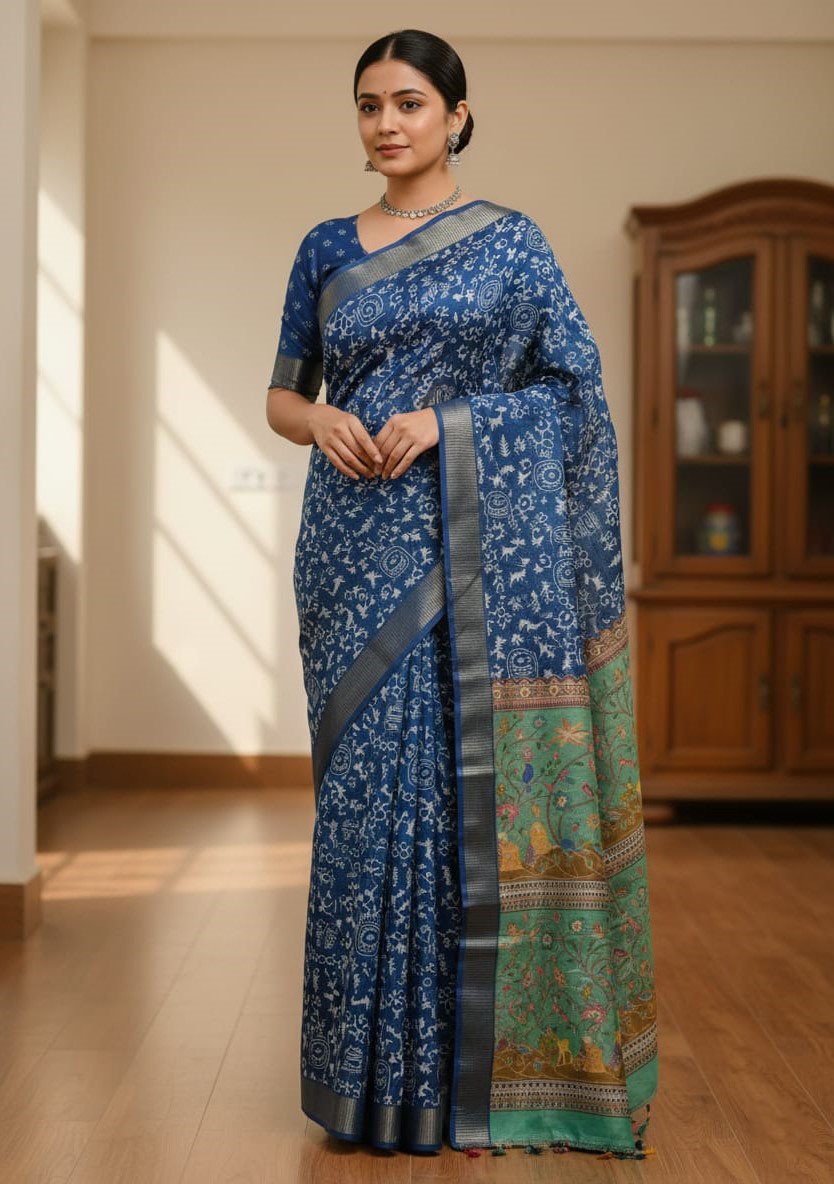 1771671718_L_18 Gorgeous Katan Border Kaftan Silk Saree | গর্জিয়াস কাতান পাড় প্রিমিয়াম কফতান সিল্ক । MNK SHOP - Image 1
