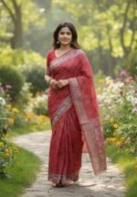 Deluxe Premium Quality Kaftan Silk Saree | ডেলুক্স প্রিমিয়াম কোয়ালিটি আধুনিক কফতান শাড়ি । MNK SHOP - Image 2
