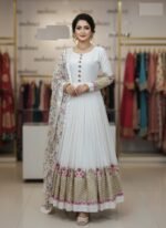 Elegant Choice Jorjet Embroidery Party Dress | অভিজাত চয়েস ফ্যাশনেবল জর্জেট পার্টি ড্রেস । MNK SHOP - Image 2