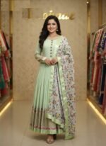 Stylish Modern Jorjet Embroidery Party Dress | স্টাইলিশ আধুনিক প্রিমিয়াম জর্জেট ড্রেস । MNK SHOP - Image 5