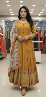 Elegant Choice Jorjet Embroidery Party Dress | অভিজাত চয়েস ফ্যাশনেবল জর্জেট পার্টি ড্রেস । MNK SHOP