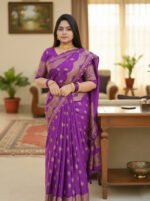 Exclusive Block Japani Silk Skin Print Saree with Blouse Piece | এক্সক্লুসিভ ব্লক স্কিন প্রিন্ট শাড়ি । MNK SHOP - Image 3