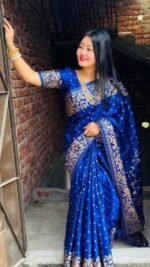 Rich Benaroshi Texture Japani Silk Skin Print Saree with Blouse Piece | অভিজাত বেনারসী টেক্সচার ট্রেন্ডি সিল্ক শাড়ি । MNK SHOP