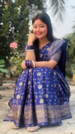 Sophisticated Japani Silk Skin Print Saree with Blouse Piece Wear | সোফিস্টিকেটেড স্কিন প্রিন্ট শাড়ি ওয়্যার । MNK SHOP - Image 6