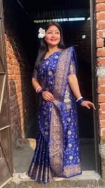 Sophisticated Japani Silk Skin Print Saree with Blouse Piece Wear | সোফিস্টিকেটেড স্কিন প্রিন্ট শাড়ি ওয়্যার । MNK SHOP - Image 4