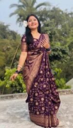 Vibrant Fancy Style Japani Silk Skin Print Saree with Blouse Piece | চমৎকার ফ্যান্সি স্টাইল সুন্দর জাপানি শাড়ি । MNK SHOP - Image 2