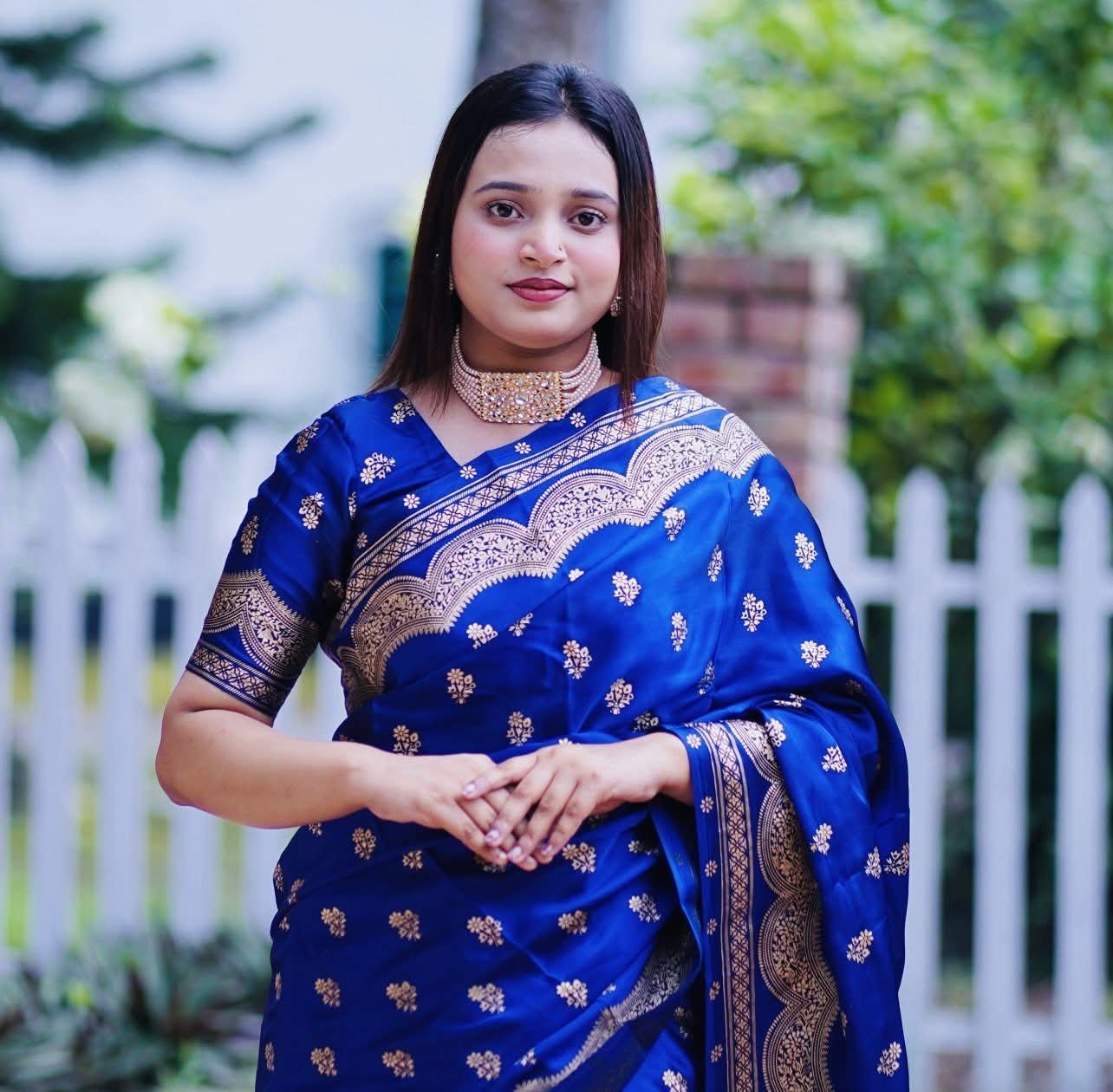 1771931649_L_3 Elegant Wedding Collection Japani Silk Skin Print Saree with Blouse Piece Wear | অভিজাত ওয়েডিং কালেকশন সুন্দর স্কিন প্রিন্ট ওয়্যার । MNK SHOP - Image 1