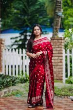 Lightweight Easy Drape Japani Silk Skin Print Saree with Blouse Piece Wear | হালকা ও আরামদায়ক মেয়েদের জাপানি শাড়ি ওয়্যার । MNK SHOP - Image 4