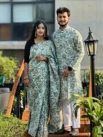 Saree Panjabi Couple Dress | শাড়ি পাঞ্জাবি কাপল ড্রেস । MNK SHOP