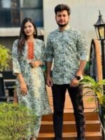 Indian Designer Premium Shirt Three Piece Couple Set | ইন্ডিয়ান ডিজাইনার প্রিমিয়াম কাপল পোশাক । MNK SHOP - Image 2