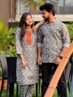 Indian Designer Premium Shirt Three Piece Couple Set | ইন্ডিয়ান ডিজাইনার প্রিমিয়াম কাপল পোশাক । MNK SHOP - Image 3