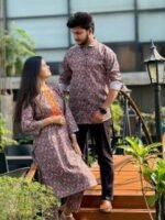 Indian Designer Premium Shirt Three Piece Couple Set | ইন্ডিয়ান ডিজাইনার প্রিমিয়াম কাপল পোশাক । MNK SHOP - Image 5