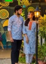 Indian Designer Premium Shirt Three Piece Couple Set | ইন্ডিয়ান ডিজাইনার প্রিমিয়াম কাপল পোশাক । MNK SHOP - Image 14
