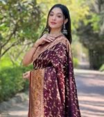 Sophisticated Japani Silk Skin Print Saree with Blouse Piece Wear | সোফিস্টিকেটেড স্কিন প্রিন্ট শাড়ি ওয়্যার । MNK SHOP - Image 2
