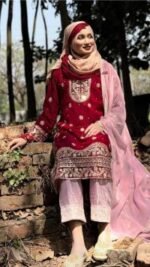 Exclusive Digital Print Soft Jorjet With sequence embroidery Three Piece | এক্সক্লুসিভ ডিজিটাল প্রিন্ট স্টাইলিশ জর্জেট থ্রি পিস । MNK SHOP - Image 4
