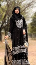 Chic Ready-to-Wear Soft Jorjet With sequence embroidery Three Piece | স্টাইলিশ রেডিমেড লুক নতুন ডিজাইনের থ্রি পিস । MNK SHOP - Image 4