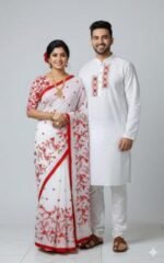 Royal Heritage Style Premium Saree Panjabi Couple Dress | রয়েল হেরিটেজ স্টাইল ফ্যাশনেবল কাপল পোশাক । MNK SHOP - Image 14