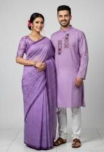 Royal Heritage Style Premium Saree Panjabi Couple Dress | রয়েল হেরিটেজ স্টাইল ফ্যাশনেবল কাপল পোশাক । MNK SHOP - Image 18