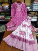 Vibrant Floral Motif Readymade Embroidery Cotton Three Piece | চমৎকার ফ্লোরাল মোটিফ মেয়েদের রেডিমেড থ্রি পিস । MNK SHOP - Image 5