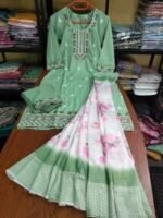 Vibrant Floral Motif Readymade Embroidery Cotton Three Piece | চমৎকার ফ্লোরাল মোটিফ মেয়েদের রেডিমেড থ্রি পিস । MNK SHOP - Image 6