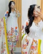 Premium Indian Designer Digital Print Three Piece | ইন্ডিয়ান ডিজাইনার প্রিমিয়াম থ্রি পিস । MNK SHOP - Image 2