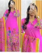 Premium Indian Designer Digital Print Three Piece | ইন্ডিয়ান ডিজাইনার প্রিমিয়াম থ্রি পিস । MNK SHOP - Image 4