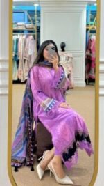 Premium Indian Designer Digital Print Three Piece Wear | প্রিমিয়াম ইন্ডিয়ান ডিজাইনার নারীদের ফ্যাশন ড্রেস ওয়্যার । MNK SHOP - Image 3