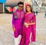 Premium Handcrafted Work Saree Panjabi Couple Dress | হাতের কাজ প্রিমিয়াম কাপল ড্রেস । MNK SHOP - Image 8