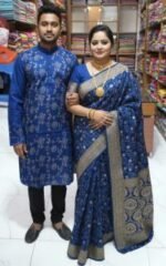 Premium Handcrafted Work Saree Panjabi Couple Dress | হাতের কাজ প্রিমিয়াম কাপল ড্রেস । MNK SHOP