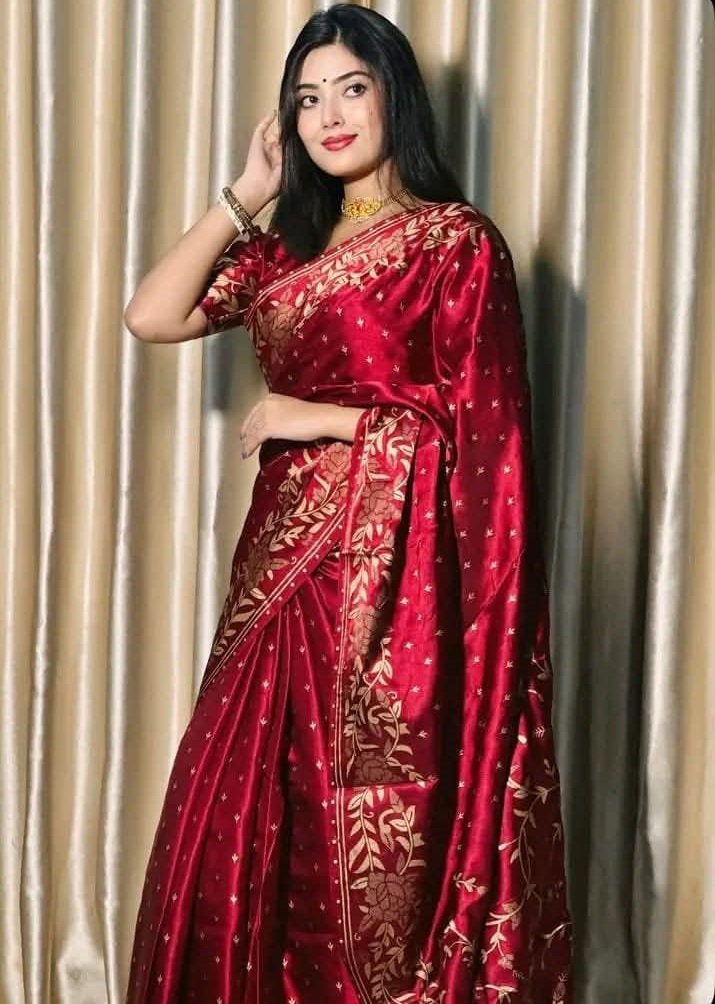 1772190594_L_1 Japani Silk Saree with Blouse Piece | জাপানি সিল্ক শাড়ি । MNK SHOP - Image 1