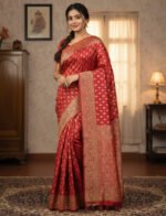 Rich Benaroshi Texture Japani Silk Saree with Blouse Piece | অভিজাত বেনারসী টেক্সচার ট্রেন্ডি শাড়ি । MNK SHOP