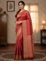 Rich Benaroshi Texture Japani Silk Saree with Blouse Piece | অভিজাত বেনারসী টেক্সচার ট্রেন্ডি শাড়ি । MNK SHOP