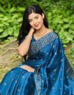 Rich Benaroshi Texture Japani Silk Saree with Blouse Piece | অভিজাত বেনারসী টেক্সচার ট্রেন্ডি শাড়ি । MNK SHOP - Image 2