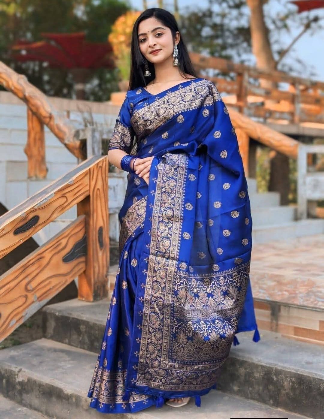 1772190648_L_5 Designer Match Japani Silk Saree with Blouse Piece Wear | ডিজাইনার ব্লাউজ ম্যাচিং সুন্দর সিল্ক ওয়্যার । MNK SHOP - Image 1