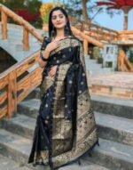 Rich Benaroshi Texture Japani Silk Saree with Blouse Piece Outfit | অভিজাত বেনারসী টেক্সচার স্টাইলিশ শাড়ি আউটফিট । MNK SHOP - Image 11