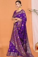 Rich Benaroshi Texture Japani Silk Saree with Blouse Piece Outfit | অভিজাত বেনারসী টেক্সচার স্টাইলিশ শাড়ি আউটফিট । MNK SHOP - Image 19