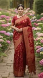 Rich Benaroshi Texture Japani Silk Saree with Blouse Piece Outfit | অভিজাত বেনারসী টেক্সচার স্টাইলিশ শাড়ি আউটফিট । MNK SHOP