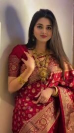 Rich Benaroshi Texture Japani Silk Saree with Blouse Piece Outfit | অভিজাত বেনারসী টেক্সচার স্টাইলিশ শাড়ি আউটফিট । MNK SHOP - Image 2