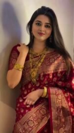 Rich Benaroshi Texture Japani Silk Saree with Blouse Piece Outfit | অভিজাত বেনারসী টেক্সচার স্টাইলিশ শাড়ি আউটফিট । MNK SHOP - Image 4