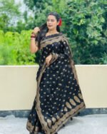 Deluxe Premium Quality Japani Silk Saree with Blouse Piece Outfit | ডেলুক্স প্রিমিয়াম কোয়ালিটি উৎসবের ফ্যাশন আউটফিট । MNK SHOP - Image 2