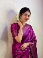 Royal Party Wear Japani Silk Saree with Blouse Piece Outfit | রয়েল পার্টি ওয়্যার আকর্ষণীয় ডিজাইন আউটফিট । MNK SHOP - Image 6
