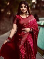 Lightweight Easy Drape Japani Silk Saree with Blouse Piece Attire | হালকা ও আরামদায়ক ট্রেন্ডি সিল্ক শাড়ি পোশাক । MNK SHOP - Image 4