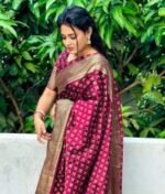 Rich Benaroshi Texture Japani Silk Saree with Blouse Piece Attire | অভিজাত বেনারসী টেক্সচার সুন্দর সিল্ক কালেকশন পোশাক । MNK SHOP - Image 7