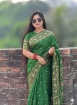 Rich Benaroshi Texture Japani Silk Saree with Blouse Piece Selection | অভিজাত বেনারসী টেক্সচার সিল্ক শাড়ির কালেকশন সিলেকশন । MNK SHOP - Image 8