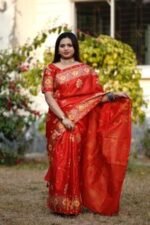 Rich Benaroshi Texture Japani Silk Saree with Blouse Piece Selection | অভিজাত বেনারসী টেক্সচার সিল্ক শাড়ির কালেকশন সিলেকশন । MNK SHOP - Image 12
