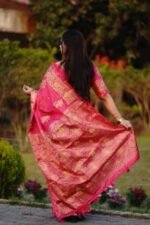 Rich Benaroshi Texture Japani Silk Saree with Blouse Piece Selection | অভিজাত বেনারসী টেক্সচার সিল্ক শাড়ির কালেকশন সিলেকশন । MNK SHOP - Image 2