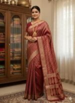 Rich Benaroshi Texture Japani Silk Saree with Blouse Piece Selection | অভিজাত বেনারসী টেক্সচার সিল্ক শাড়ির কালেকশন সিলেকশন । MNK SHOP - Image 3