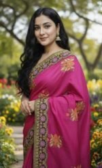 Deluxe Quality Premium Embroidery Semi Moslin Saree | ডেলুক্স কোয়ালিটি প্রিমিয়াম কালেকশন । MNK SHOP