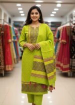 Attractive Set Block Print Three Piece | আকর্ষণীয় থ্রি পিস সেট ব্লক প্রিন্ট পোশাক । MNK SHOP - Image 2