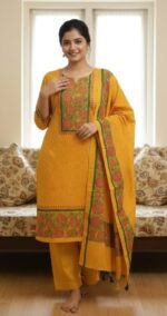 Attractive Set Block Print Three Piece | আকর্ষণীয় থ্রি পিস সেট ব্লক প্রিন্ট পোশাক । MNK SHOP